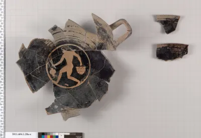 Terracotta fragments of a kylix (drinking cup)