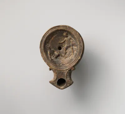 Terracotta oil lamp