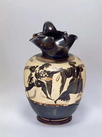 Attisch-schwarzfigurige Kleeblattkanne
