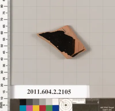 Terracotta fragment of a pot; glazed on the inside