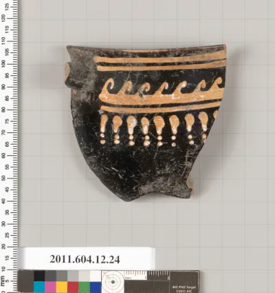 Terracotta rim fragment of a skyphos (deep drinking cup)