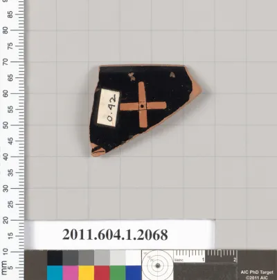 Terracotta rim fragment of a kylix (drinking cup)