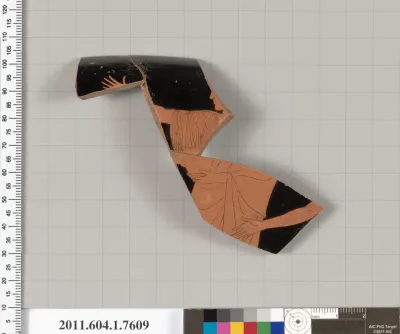 Terracotta rim fragment of a kylix (drinking cup)