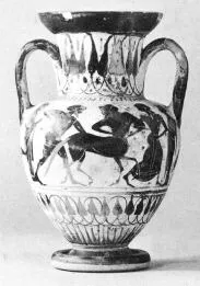 AMPHORA, NECK (ATHENIAN, BLACK-FIGURE)