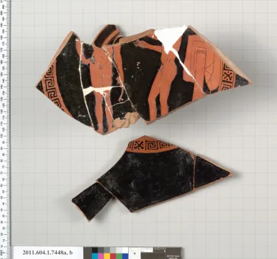 Terracotta fragments of a kylix (drinking cup)