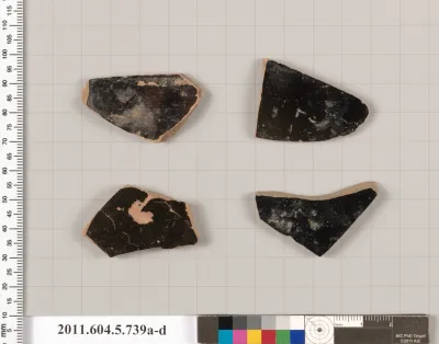 Terracotta fragments of kylikes (drinking cups)