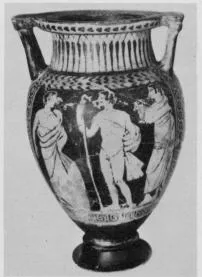 KRATER, COLUMN (ETRUSCAN, RED-FIGURE)
