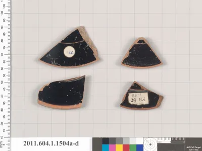 Terracotta fragments of kylikes (drinking cups)