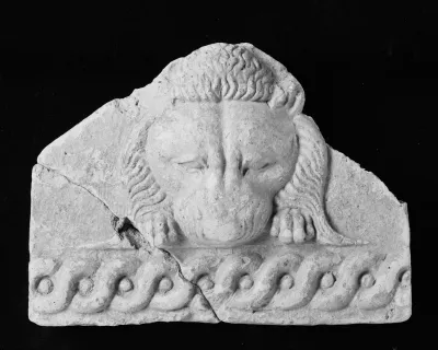 Terracotta antefix with lion's head