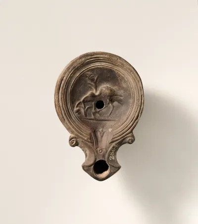 Terracotta oil lamp
