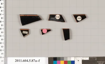 Terracotta rim fragments of kylikes (drinking cups)