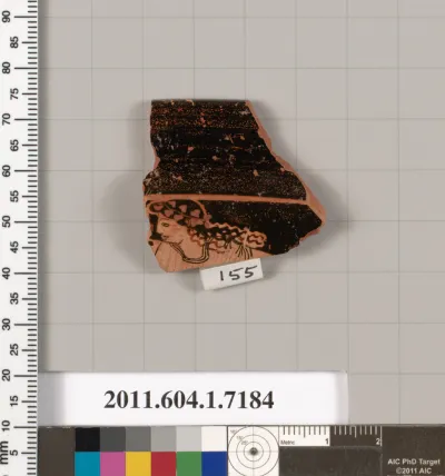 Terracotta rim fragment of a kylix (drinking cup)