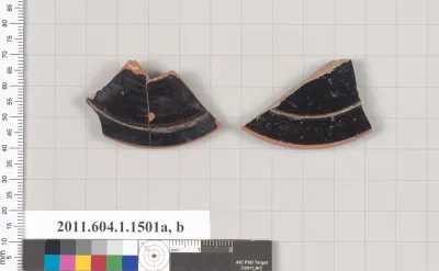 Terracotta fragments of kylikes (drinking cups)