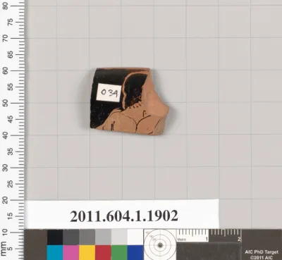 Terracotta rim fragment of a kylix (drinking cup)