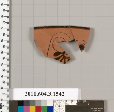 Terracotta rim fragment of a kylix (drinking cup)