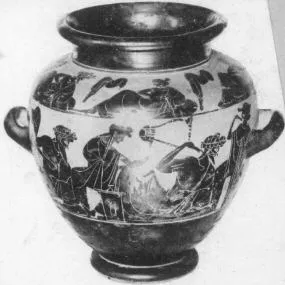 STAMNOS (ATHENIAN, BLACK-FIGURE)