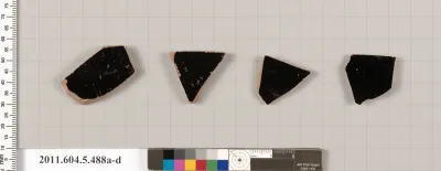 Terracotta fragments of kylikes (drinking cups)