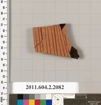 Terracotta fragment of a pot; glazed on the inside