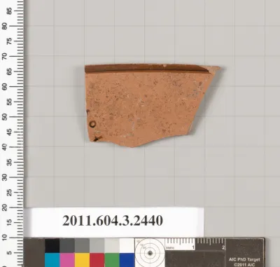 Terracotta rim fragment of a kylix (drinking cup)