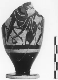 LEKYTHOS, FRAGMENT (ATHENIAN, BLACK-FIGURE)