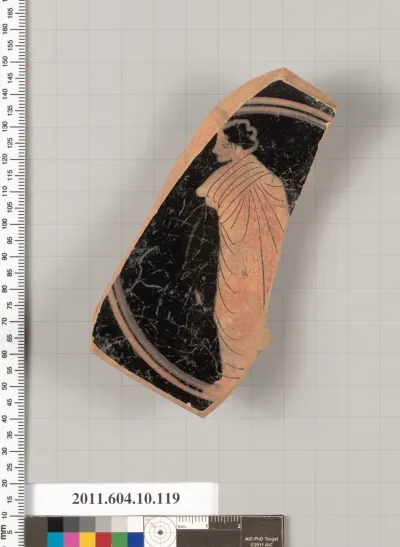 Terracotta fragment of a stemless kylix (drinking cup)?