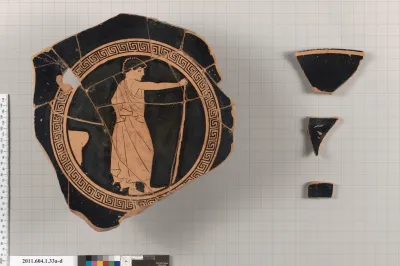Terracotta fragments of a kylix (drinking cup)