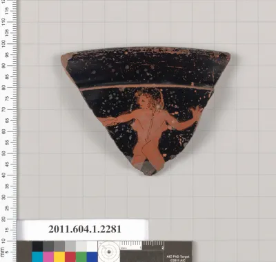 Terracotta rim fragment of a kylix (drinking cup)