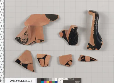 Terracotta fragments of kylikes (drinking cups)