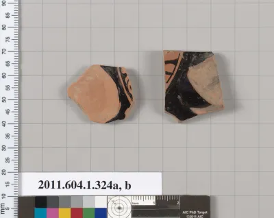 Terracotta fragments of kylikes (drinking cups)