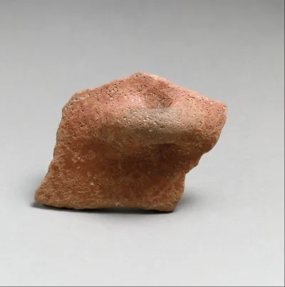 Terracotta rim fragment with horizontal rolled handle