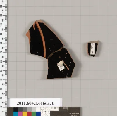 Terracotta fragments of a kylix (drinking cup)