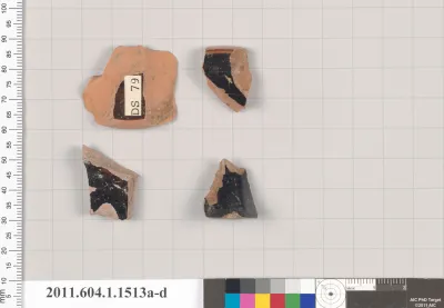 Terracotta fragments of kylikes (drinking cups)