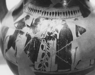 AMPHORA, BELLY, TYPE B, FRAGMENTS (ATHENIAN, BLACK-FIGURE)