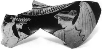 STAMNOS, FRAGMENT (ATHENIAN, RED-FIGURE)