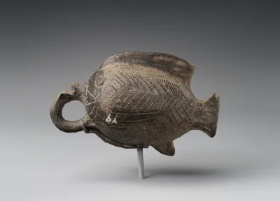 Terracotta vase in the form of a fish