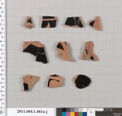 Terracotta fragments of kylikes (drinking cups)