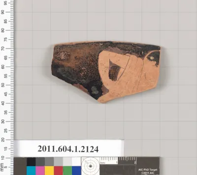 Terracotta rim fragment of a kylix (drinking cup)