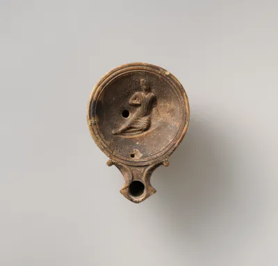 Terracotta oil lamp