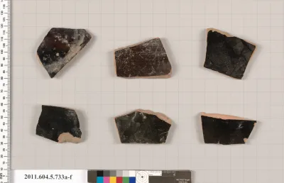 Terracotta fragments of kylikes (drinking cups)