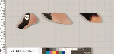 Terracotta rim fragments of kylikes (drinking cups)