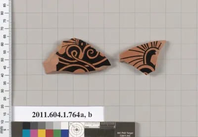 Terracotta fragments of kylikes (drinking cups)