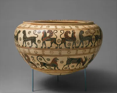 Terracotta dinos (mixing bowl)