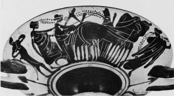 CUP B (ATHENIAN, BLACK-FIGURE)