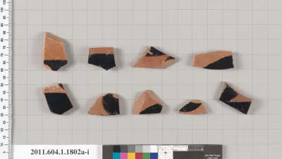 Terracotta rim fragments of kylikes(drinking cups)
