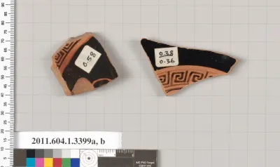 Terracotta fragments of kylikes (drinking cups)