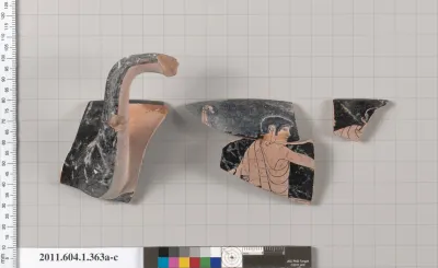 Terracotta fragments of a kylix (drinking cup)