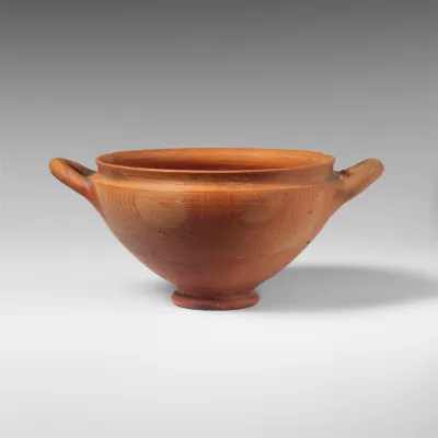 Terracotta skyphos (deep drinking cup)