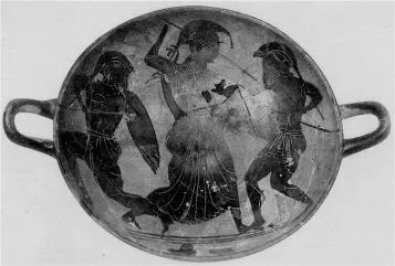 CUP, STEMLESS (ATHENIAN, BLACK-FIGURE)