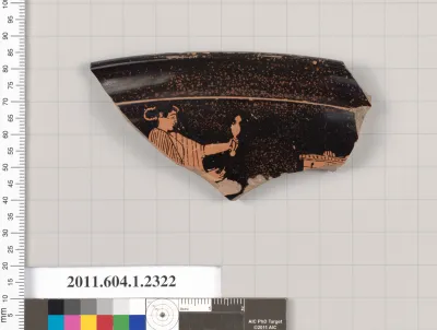 Terracotta rim fragment of a kylix (drinking cup)