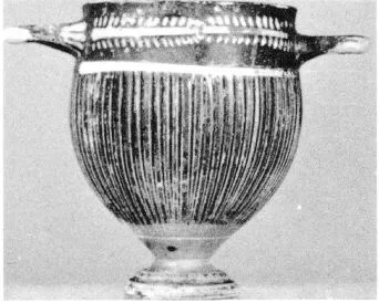 SKYPHOS (SOUTH ITALIAN, GNATHIAN, BLACK GLAZE)